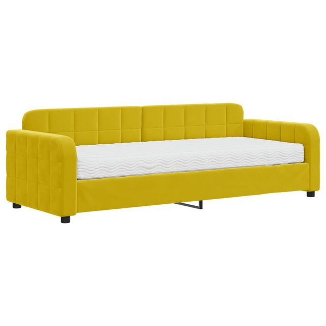 vidaXL Gästebett Gästebett Tagesbett mit Matratze Gelb 80x200 cm Samt Bett günstig online kaufen