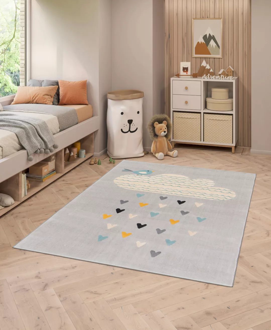 Primaflor-Ideen in Textil Kinderteppich »COCOON - Herzregen«, rechteckig, K günstig online kaufen