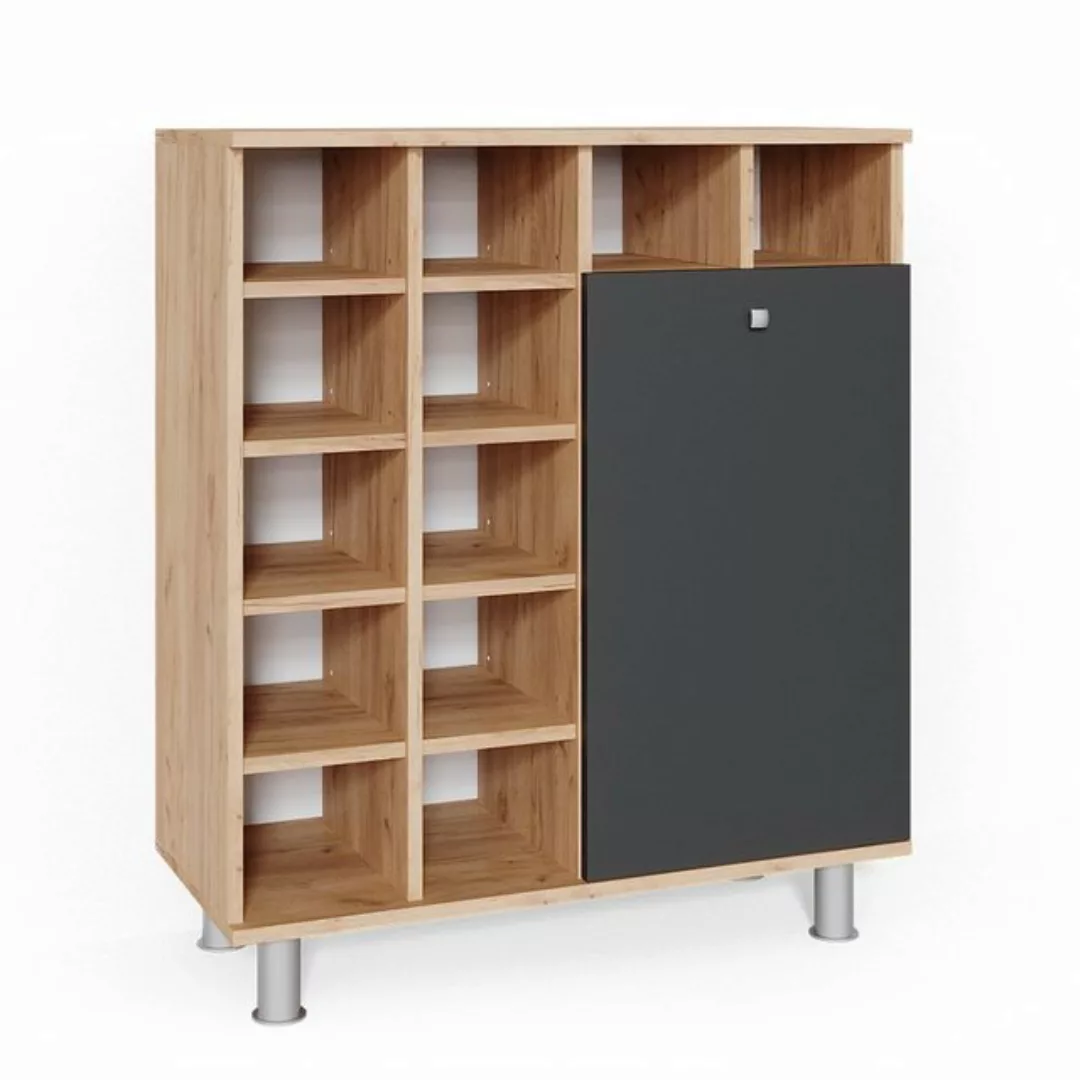 Vicco Wäscheschrank Fynn, Anthrazit/Goldkraft Eiche, 78.4 x 91.6 cm günstig online kaufen