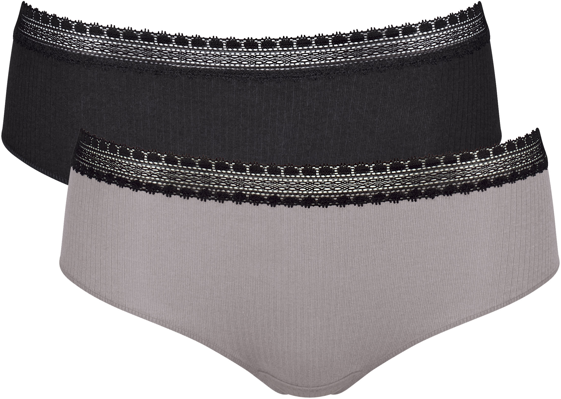 sloggi Hipster "GO Ribbed", (2er Pack), elastischer Spitzenbesatz, weich, g günstig online kaufen