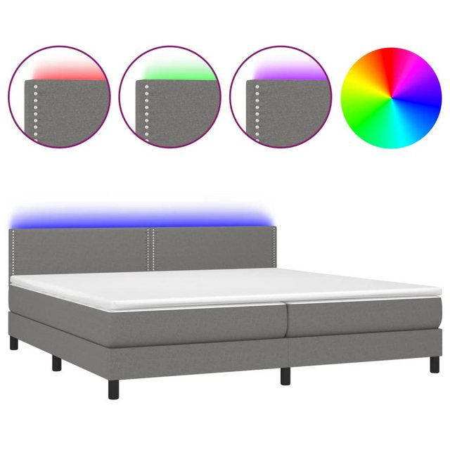 vidaXL Boxspringbett Bett Boxspringbett komplett mit Matratze & LED Stoff ( günstig online kaufen