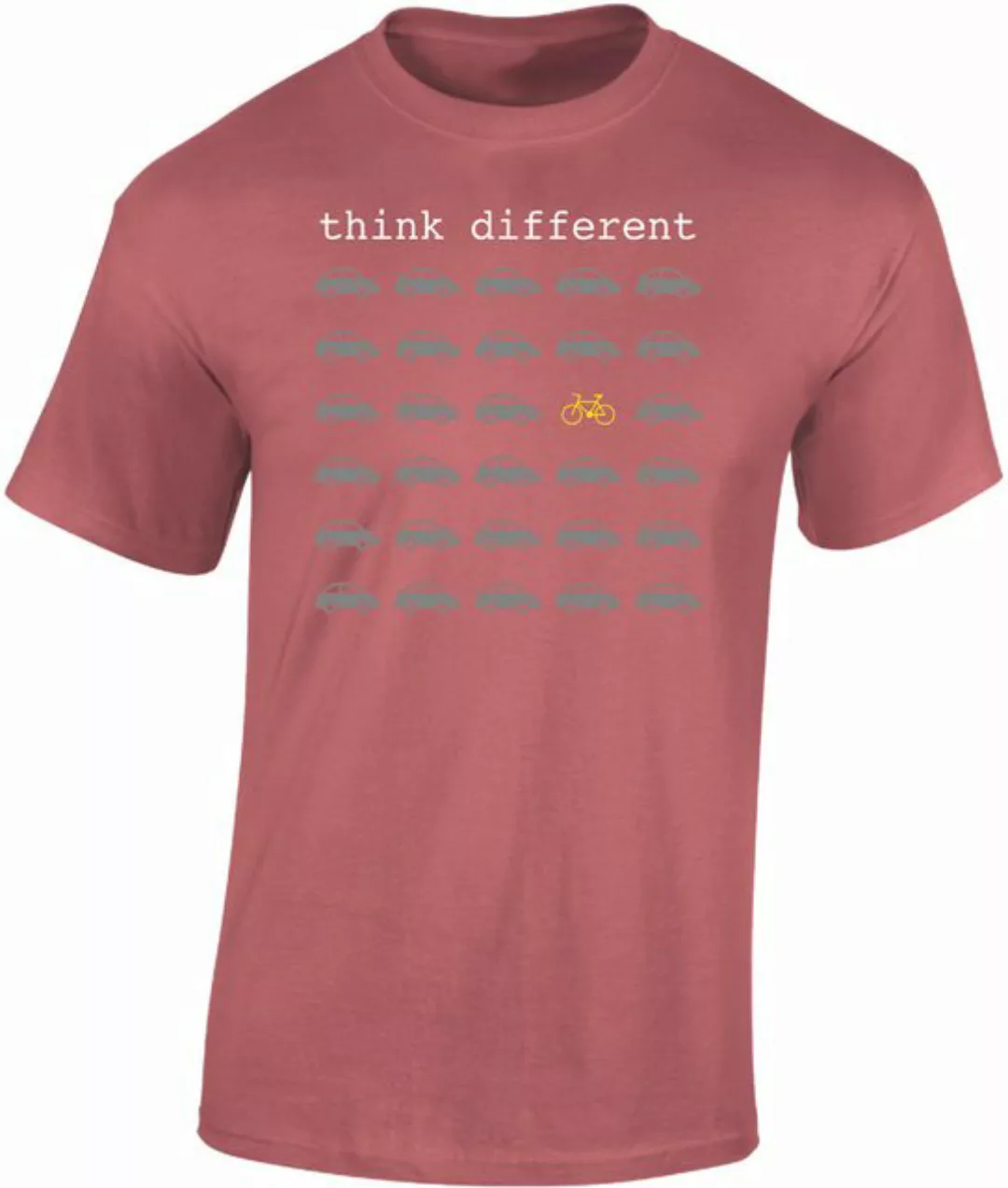 Baddery Print-Shirt Fahrrad T-Shirt: "Think Different", hochwertiger Siebdr günstig online kaufen