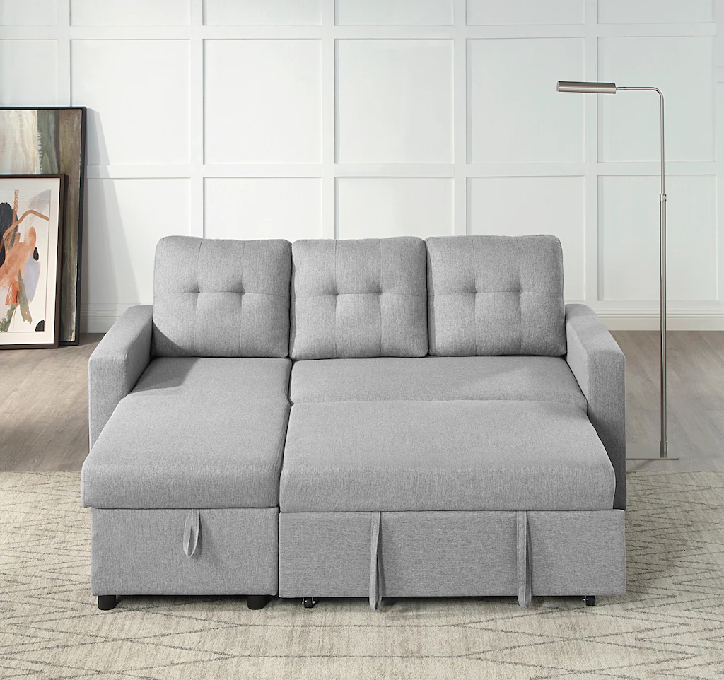 ATLANTIC home collection Ecksofa "Gino L-Form", mit Schlaffunktion und Stau günstig online kaufen