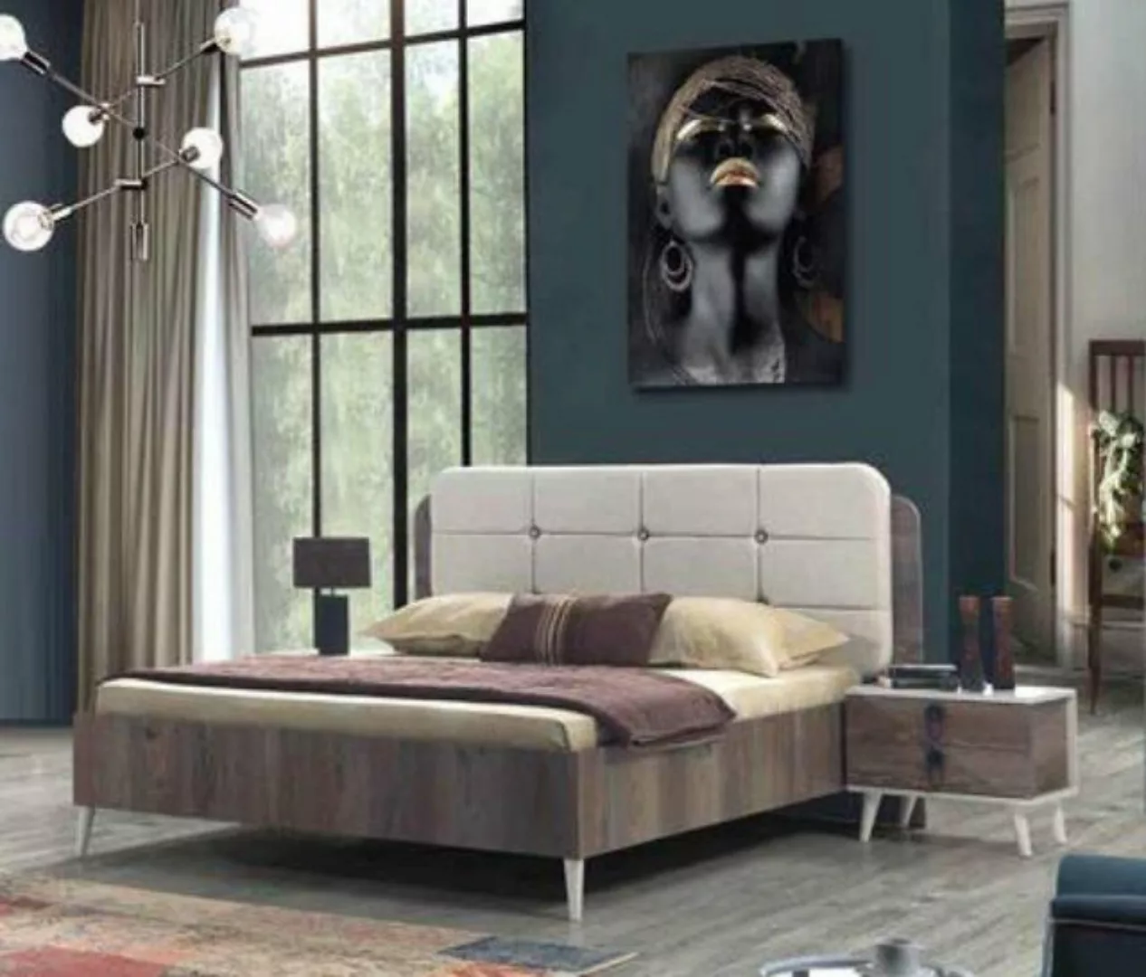JVmoebel Bett, Bett Doppelbett Schlafzimmer Design Betten Moderne Polster günstig online kaufen
