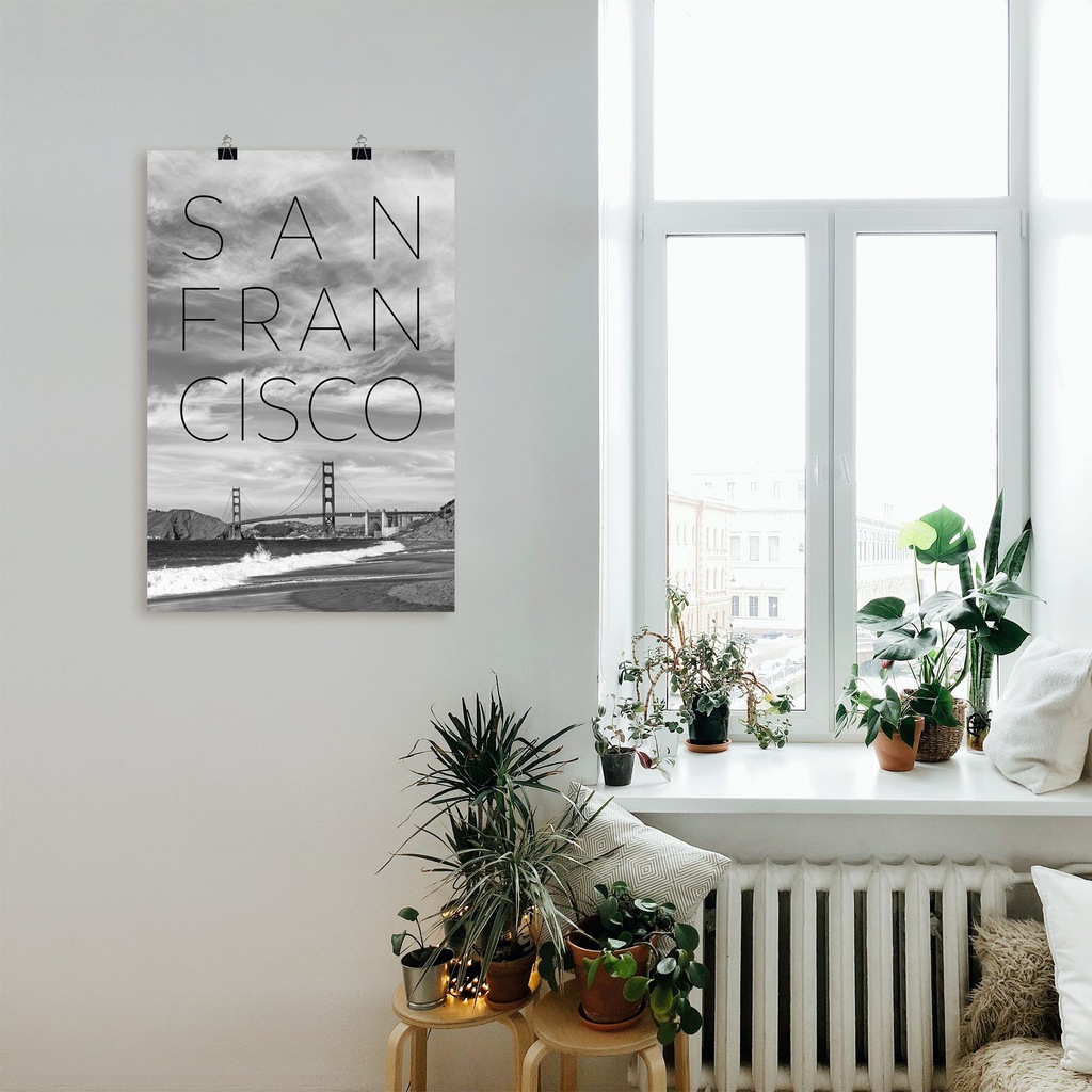 Artland Poster »Golden Gate Bridge & Baker Beach«, San Francisco, (1 St.), günstig online kaufen