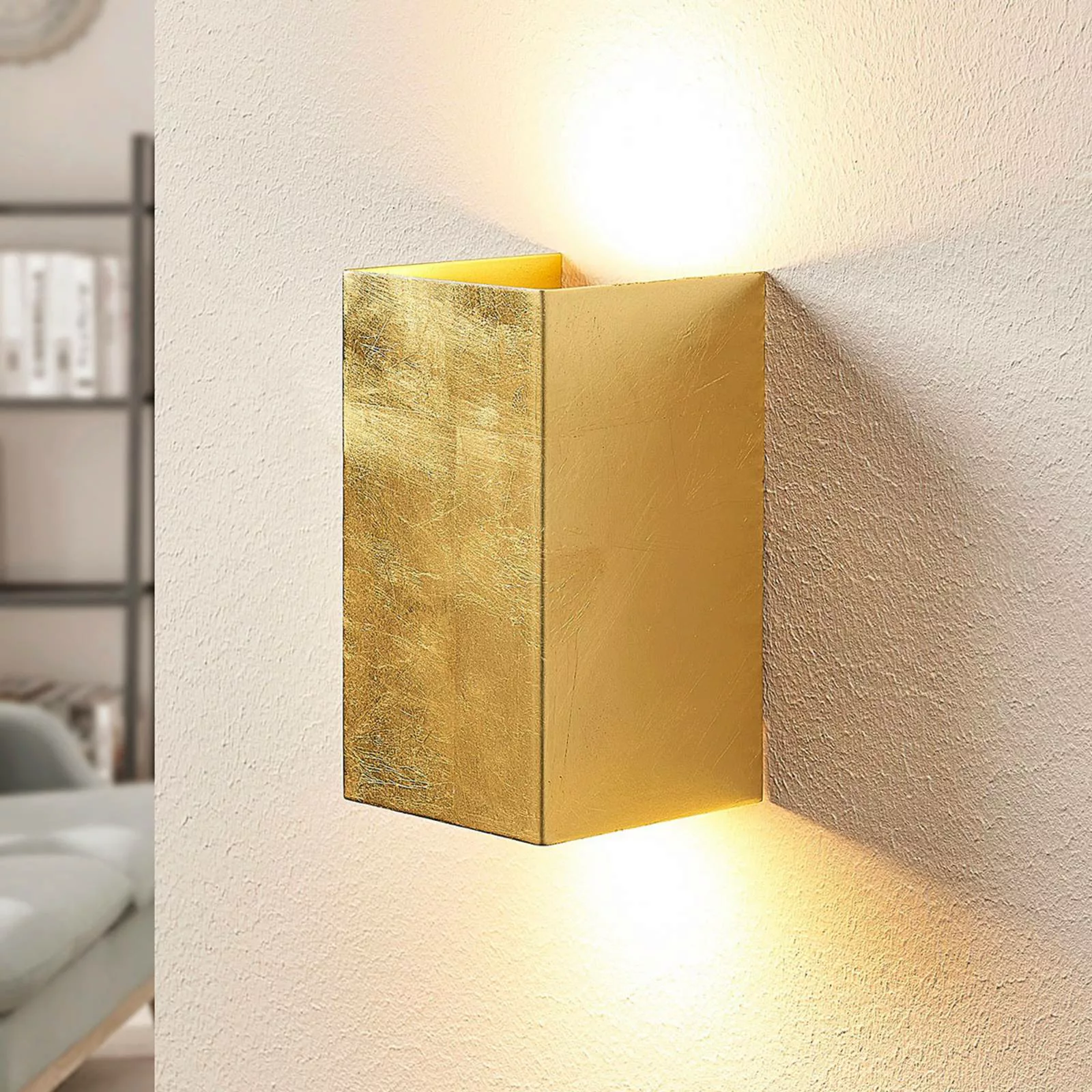 Goldfarbene Wandlampe Tabita aus Metall, 2-fl. günstig online kaufen