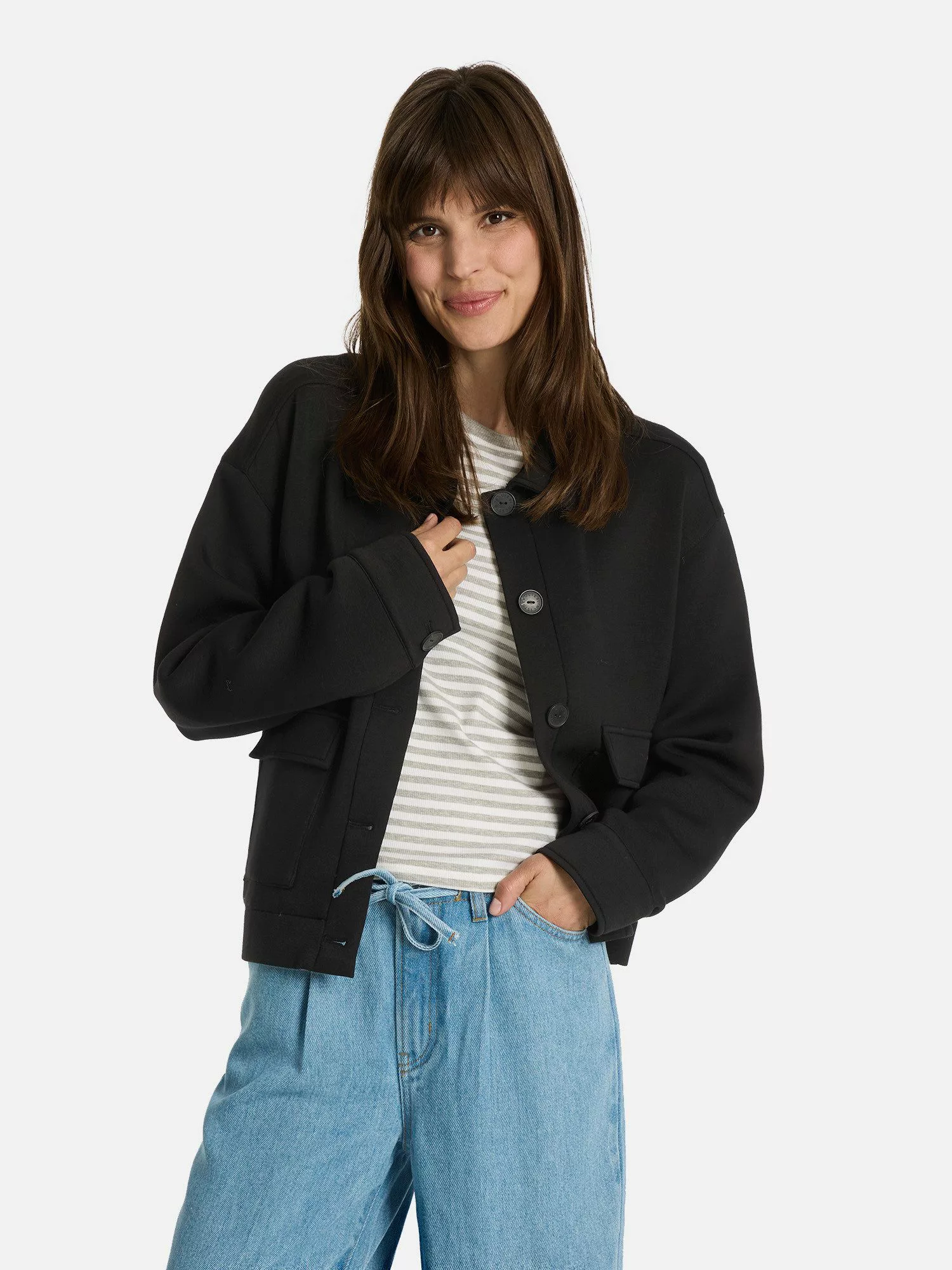 Lieblingsstück Hemdjacke Mic gerade geschnitten, mit günstig online kaufen