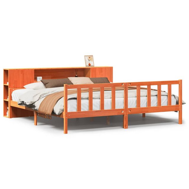 vidaXL Bett, Massivholzbett ohne Matratze Wachsbraun 180x200 cm Massivholz günstig online kaufen