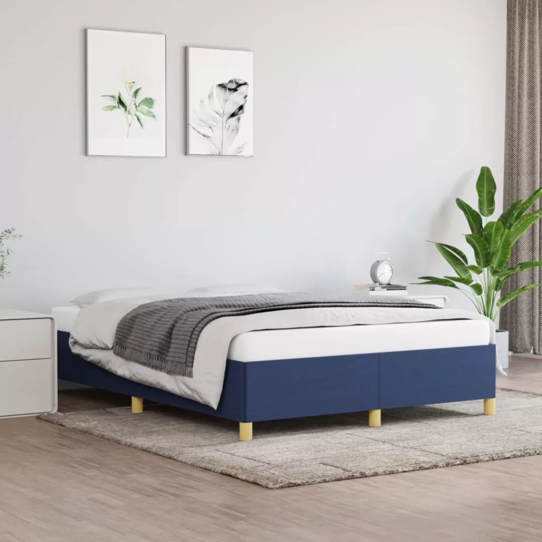 Vidaxl Bettgestell Blau 140x190 Cm Stoff günstig online kaufen