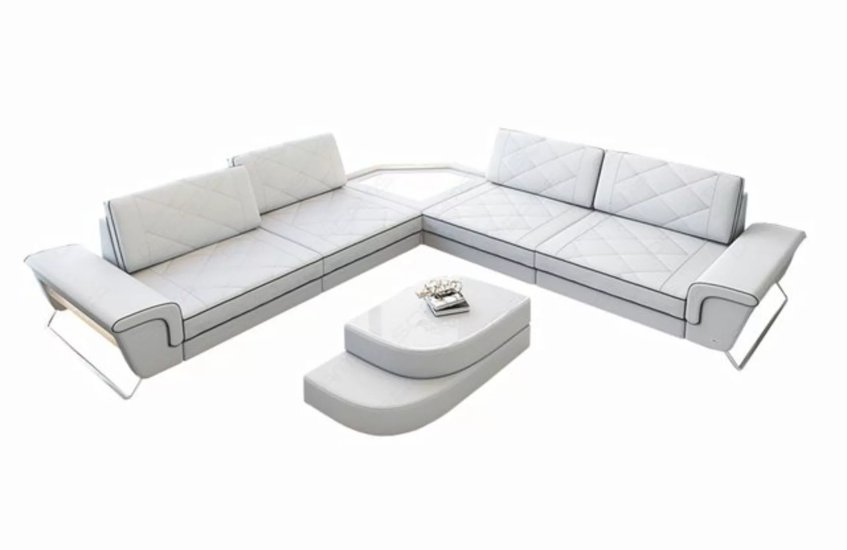 Sofa Dreams Ecksofa Design Leder Eckcouch Sepino L Form Modern Ledersofa, C günstig online kaufen