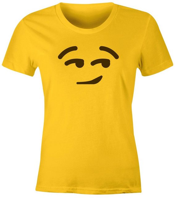 MoonWorks Print-Shirt Damen T-Shirt Emoticon Gruppenkostüm Fasching Karneva günstig online kaufen