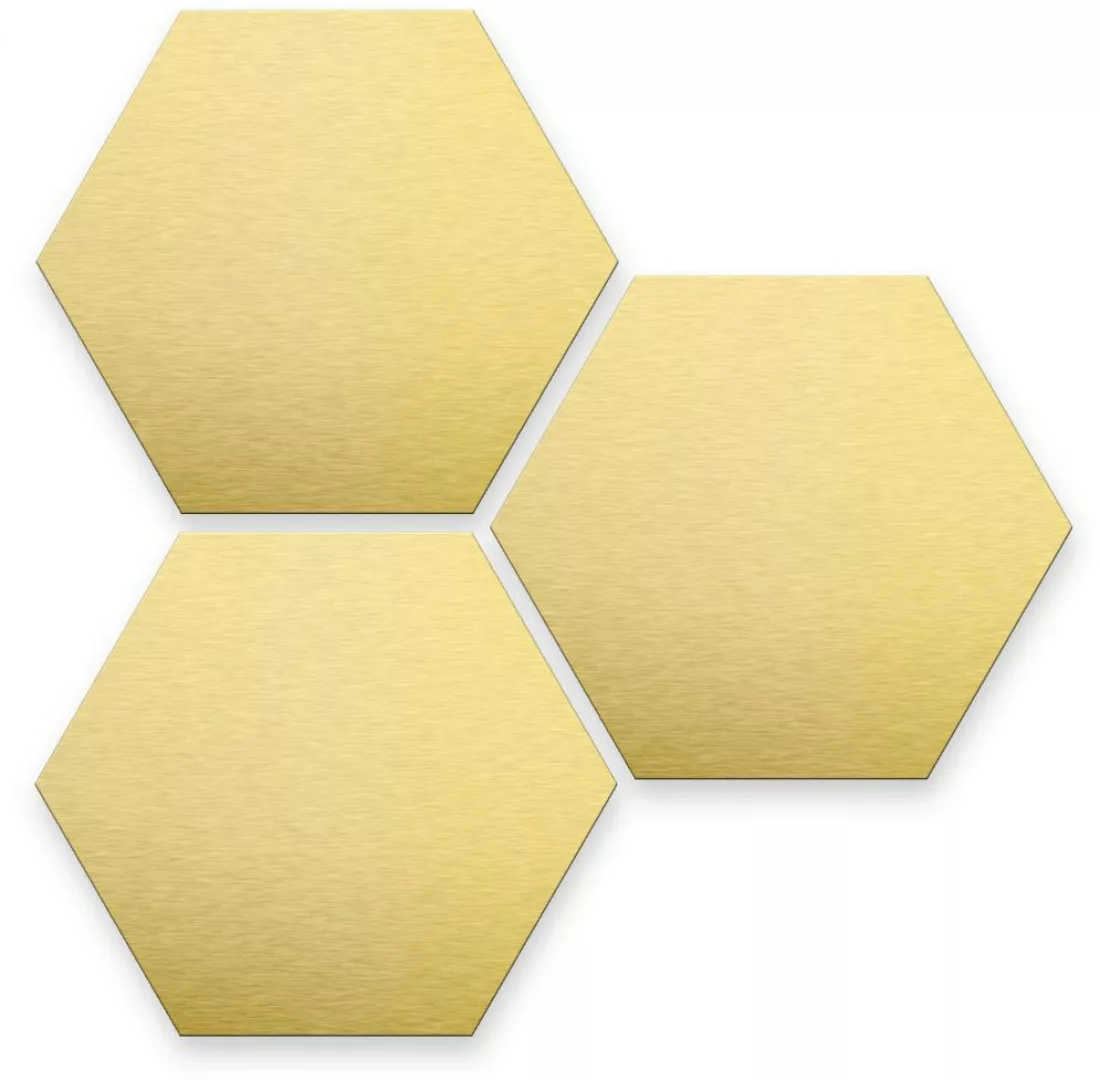 Wall-Art Metallbild »3er Set Geometrische Gold Deko«, Autos, (Set, 3 St., D günstig online kaufen