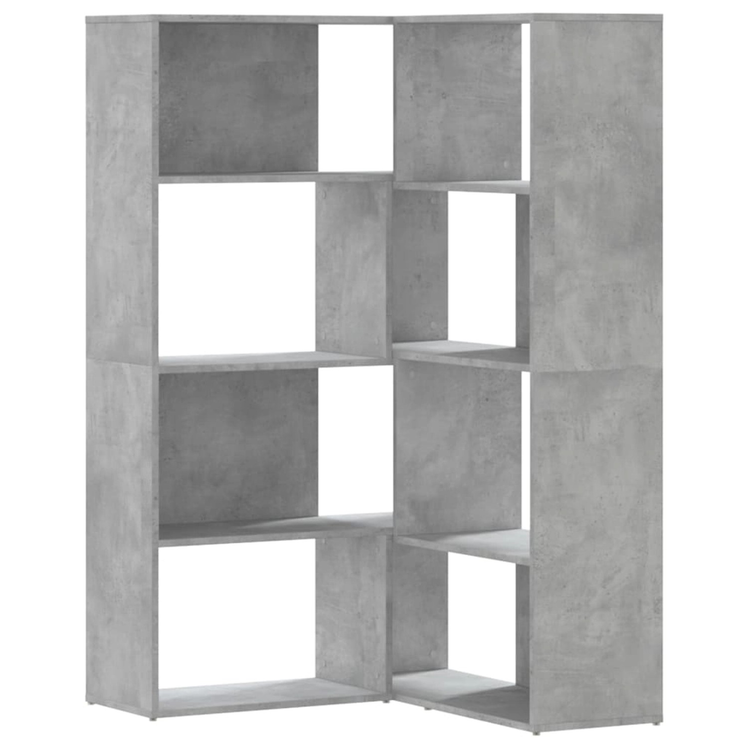 vidaXL Eck-Bücherregal 4 Böden Betongrau 85x85x140 cm Holzwerkstoff günstig online kaufen