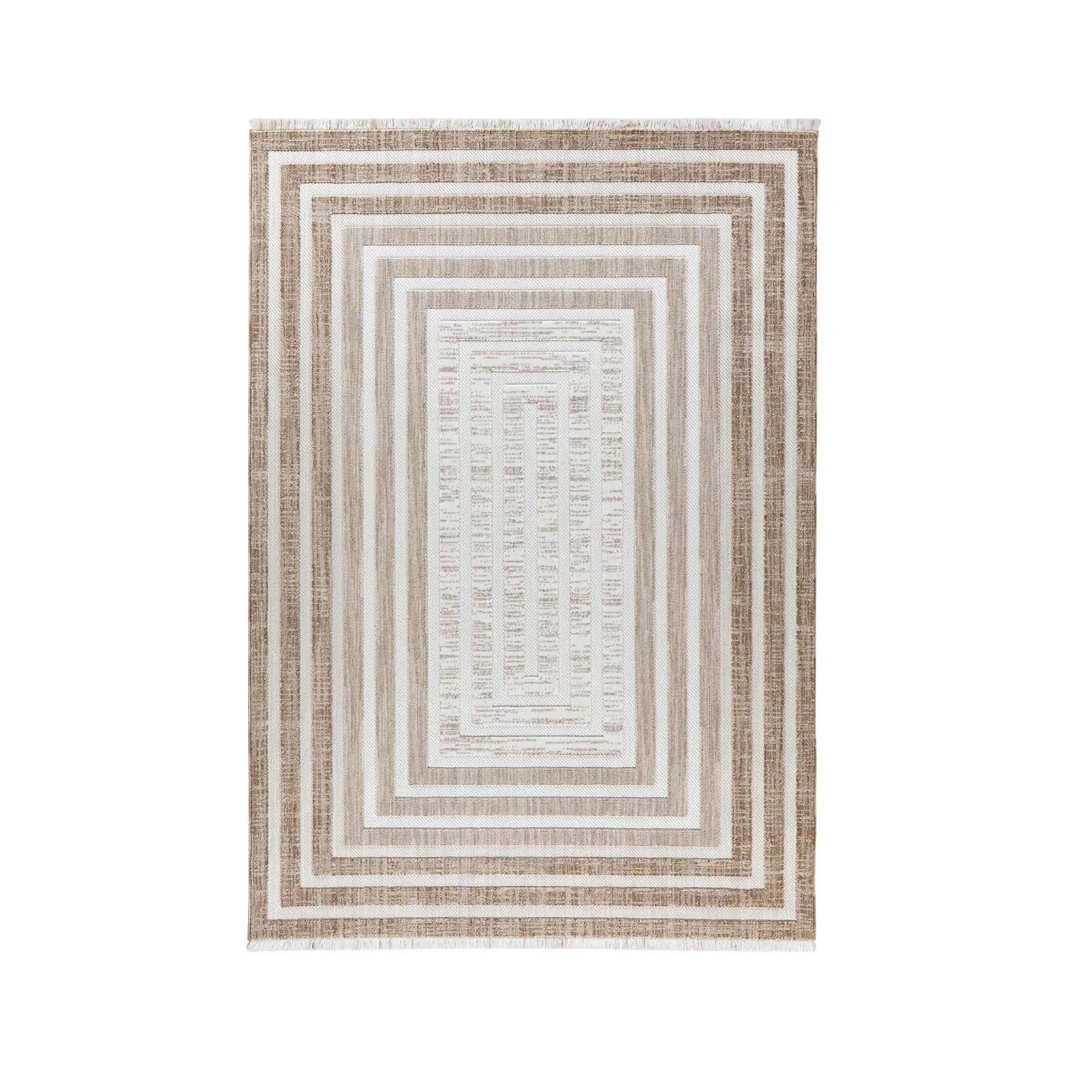 MeGusta Kurzflor Teppich Modern Braun - Beige 160x230 cm Carmen günstig online kaufen