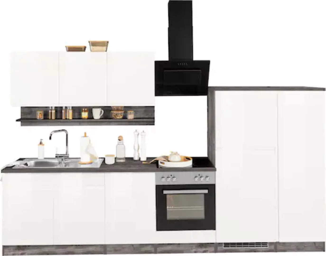 Kochstation Küche »KS-Virginia«, Breite 320 cm, wahlweise mit E-Geräten günstig online kaufen