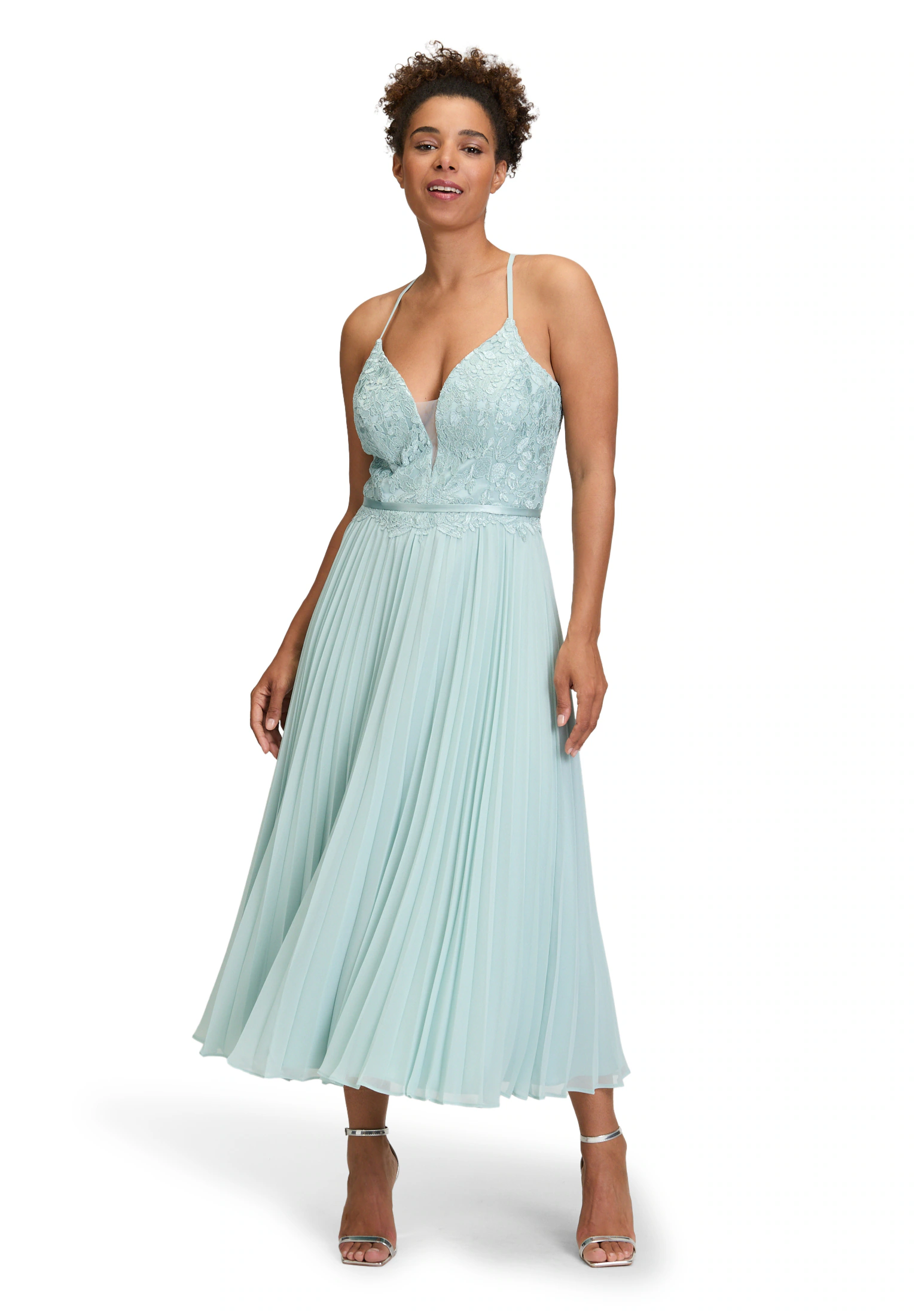 Vera Mont Abendkleid "Vera Mont Damen Abendkleid mit Stickerei", Plissee günstig online kaufen