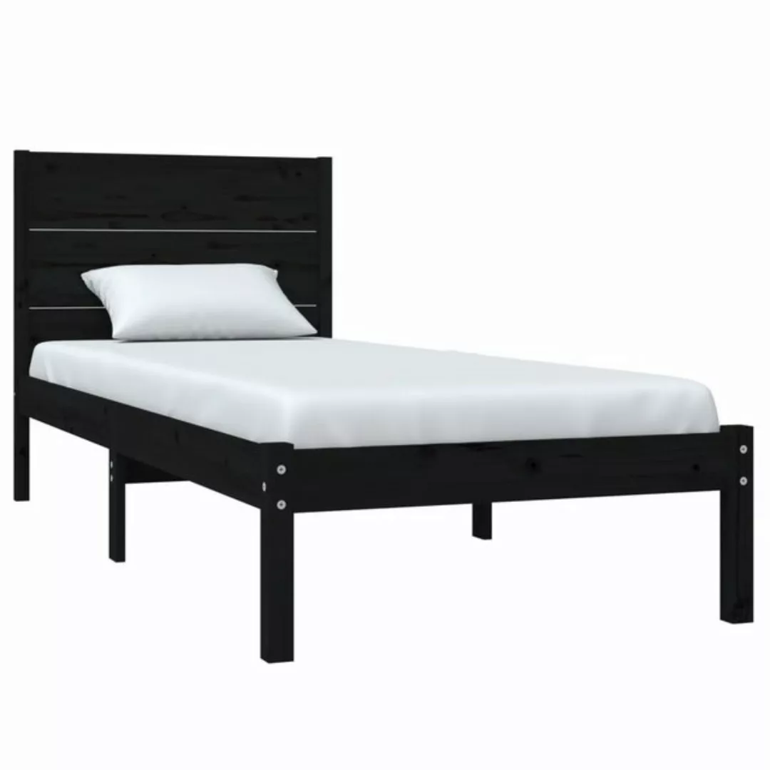 vidaXL Bett Massivholzbett Schwarz 75x190 cm günstig online kaufen