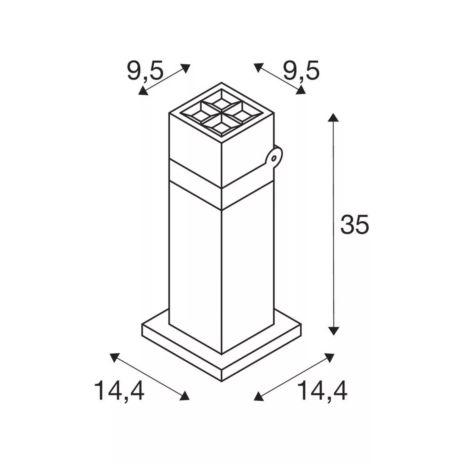 LED Wegeleuchte S-Cube in Anthrazit 4x 3,75W 1000lm IP65 350mm günstig online kaufen