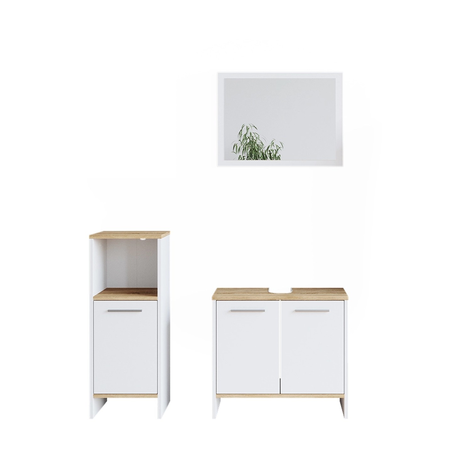 Vicco Badmöbel-Set Elvio Weiß/Sonoma 3 Teile günstig online kaufen