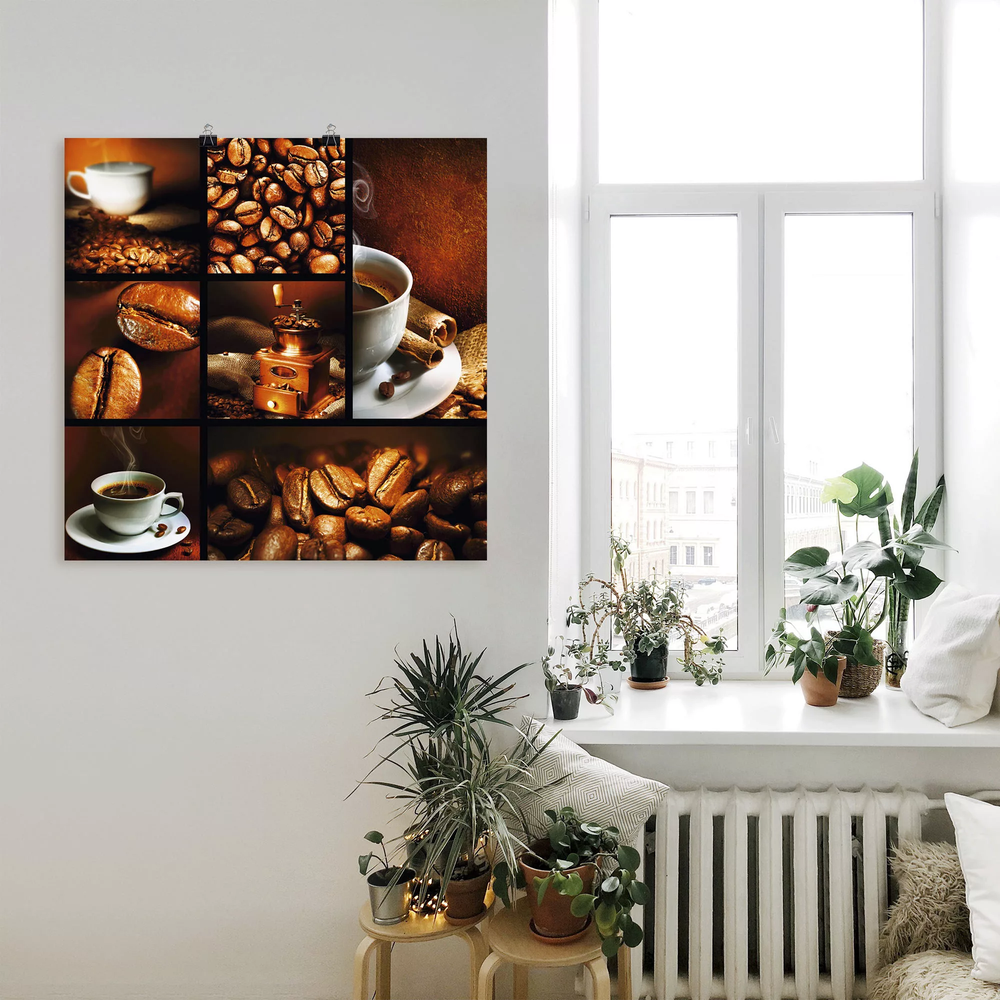 Artland Wandbild "Kaffee Collage", Getränke, (1 St.), als Leinwandbild, Pos günstig online kaufen