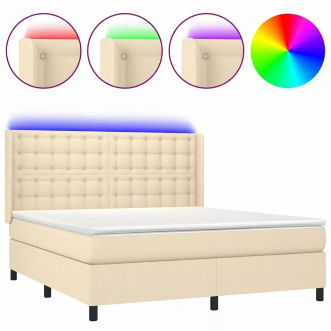 vidaXL Boxspringbett Boxspringbett mit Matratze und LED Stoff (180 x 200 cm günstig online kaufen