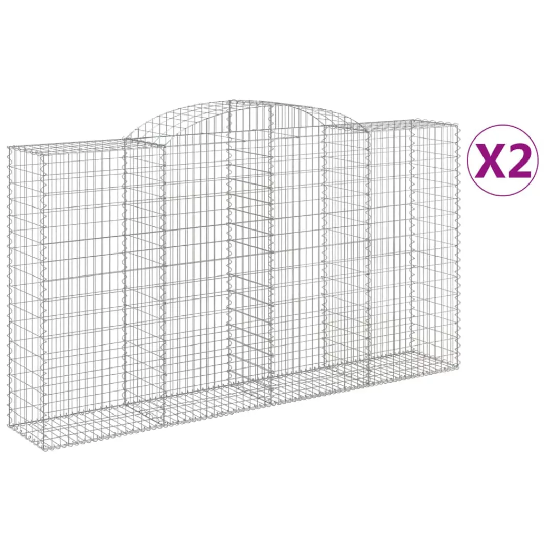 Vidaxl Gabionen Mit Hochbogen 2 Stk. 300x50x160/180cm Verzinktes Eisen günstig online kaufen