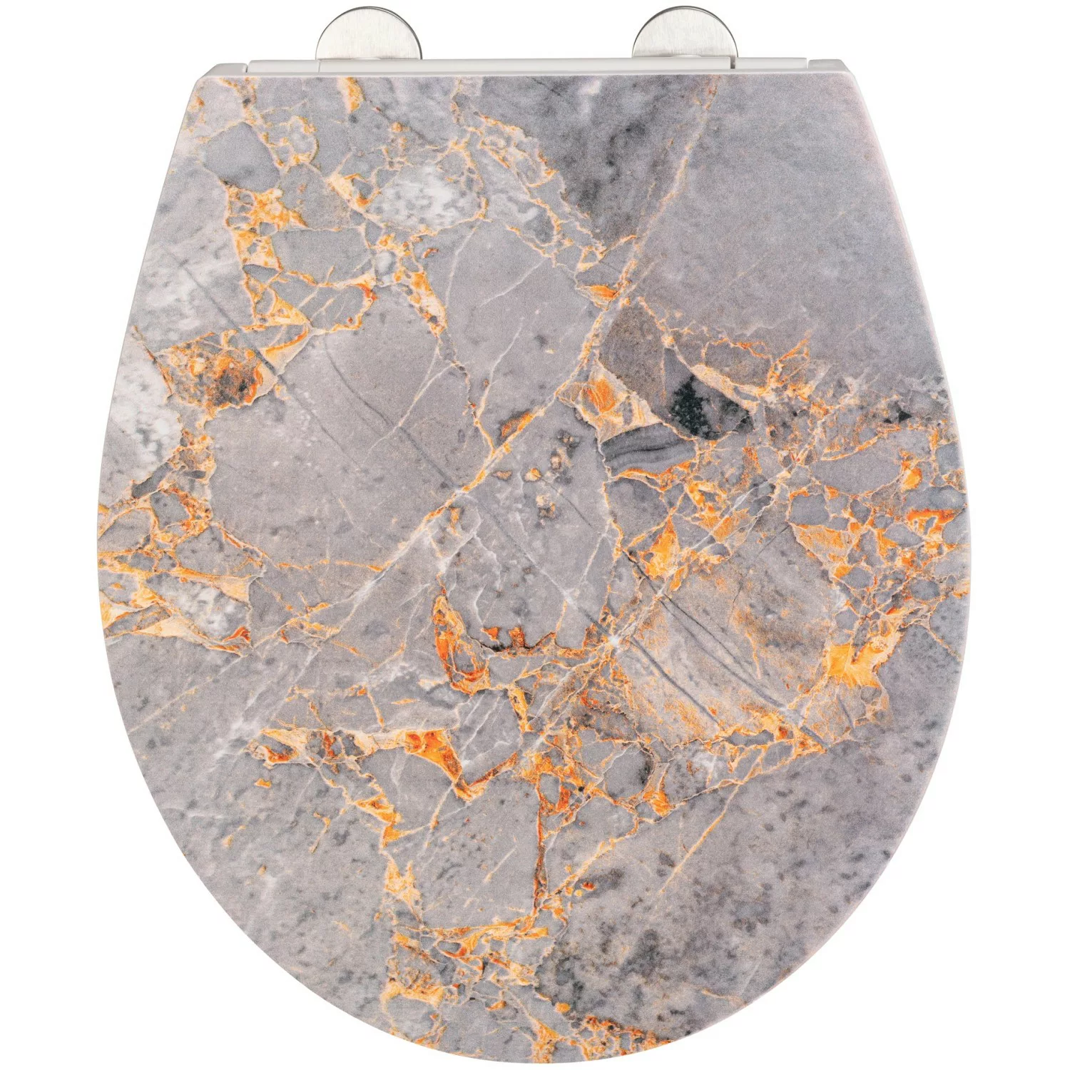 WENKO WC-Sitz "Grey Marble", mit Relief, aus antibakteriellem Duroplast günstig online kaufen