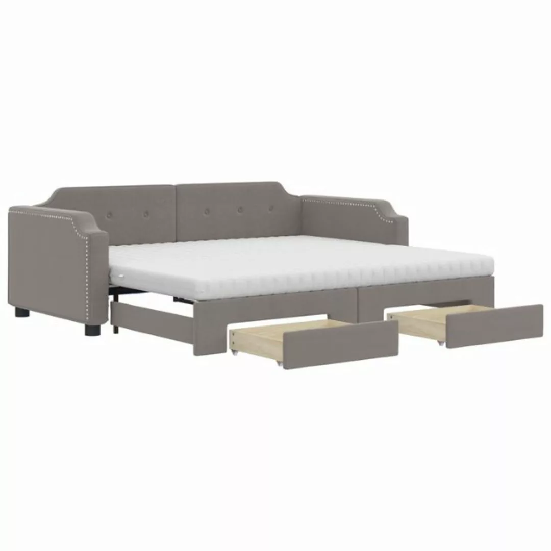 vidaXL Gästebett Gästebett Tagesbett Ausziehbar mit Schubladen Taupe 100x20 günstig online kaufen