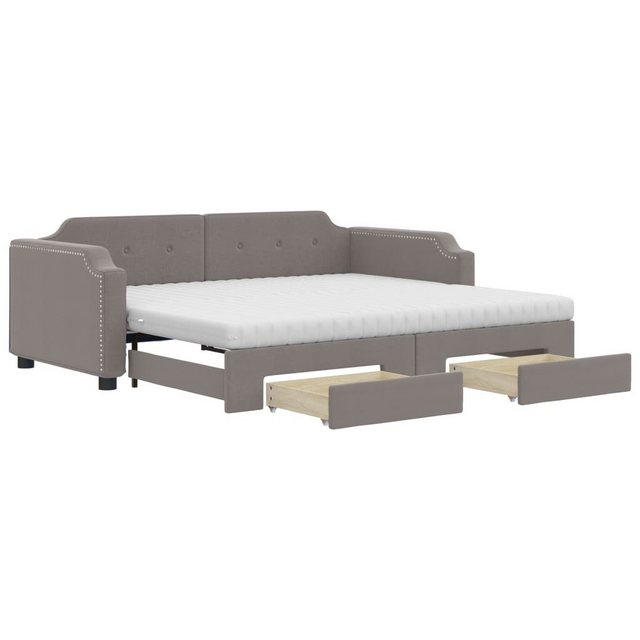 vidaXL Gästebett Gästebett Tagesbett Ausziehbar mit Schubladen Taupe 90x200 günstig online kaufen