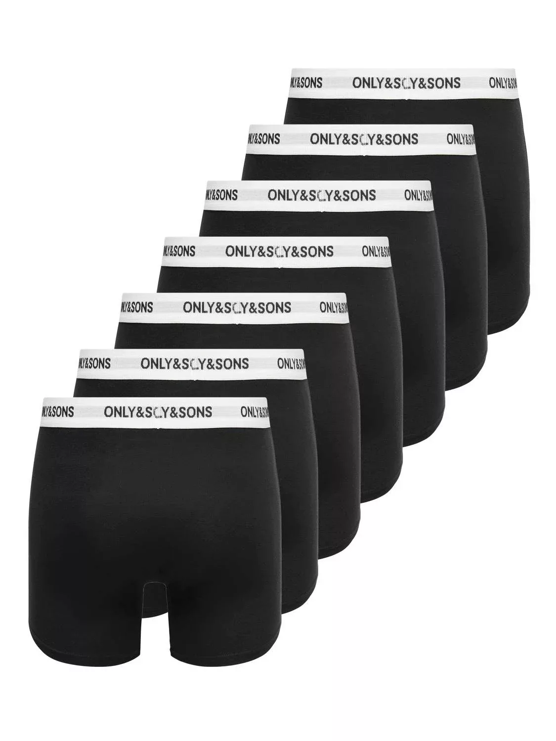 Only & Sons Herren Boxershorts ONSFITZ SOLID BLACK TRUNK 7er Pack günstig online kaufen