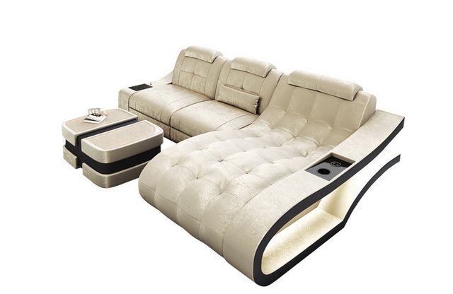 Sofa Dreams Ecksofa Stoff Sofa Polster Couch Elegante S - L Form Samt Stoff günstig online kaufen