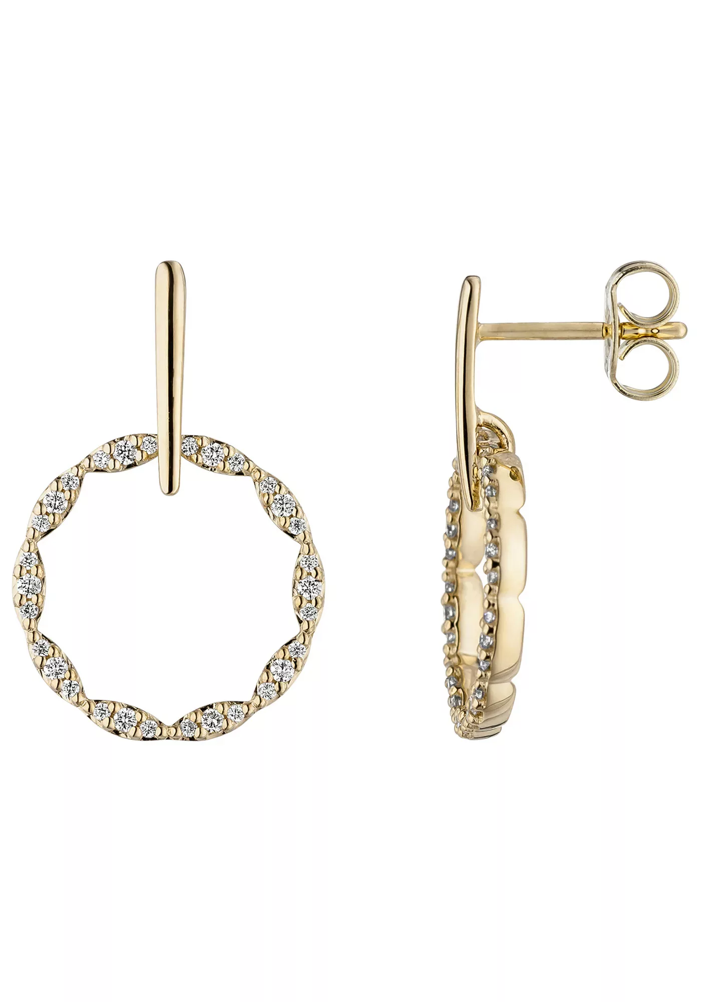 JOBO Paar Ohrhänger, 585 Gold mit 60 Diamanten günstig online kaufen