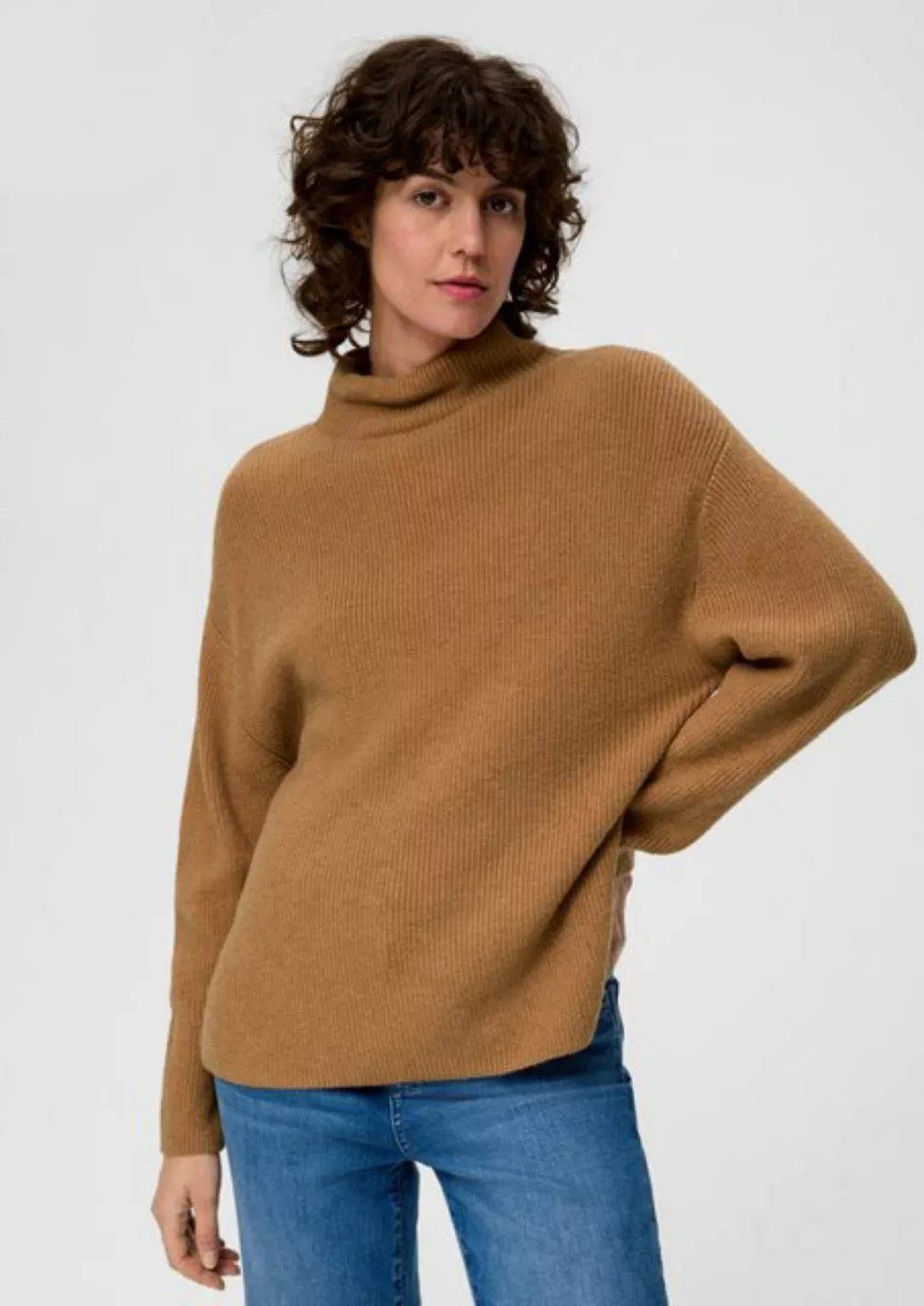 s.Oliver Strickpullover Strickpullover mit Stehkragen günstig online kaufen