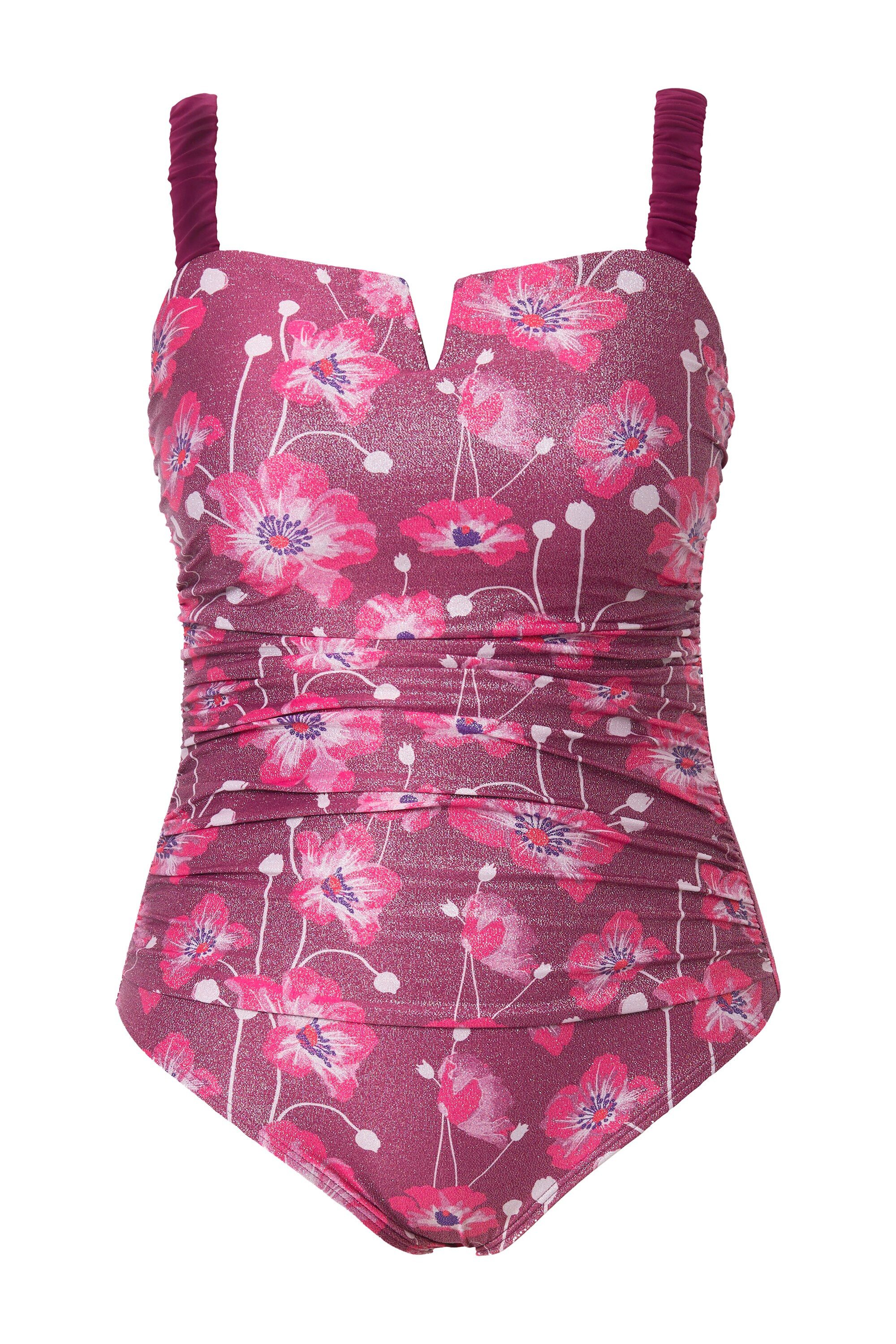 Ulla Popken Badeanzug Badeanzug Blüten geraffte günstig online kaufen