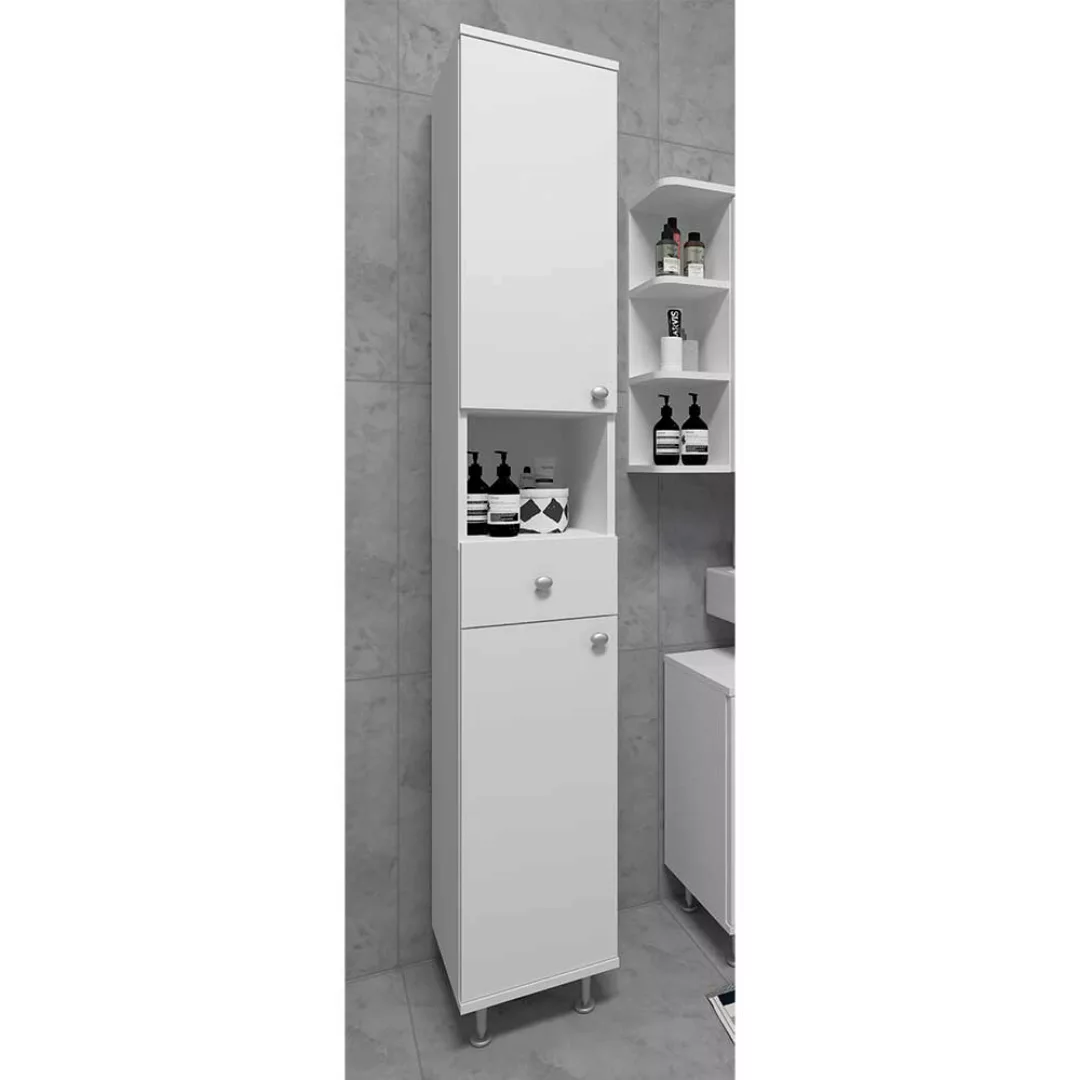 Weißer Badezimmer Hochschrank 30 cm breit einer Schublade günstig online kaufen