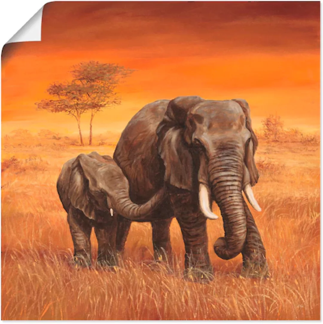 Artland Wandbild "Elefanten II", Wildtiere, (1 St.), als Alubild, Outdoorbi günstig online kaufen