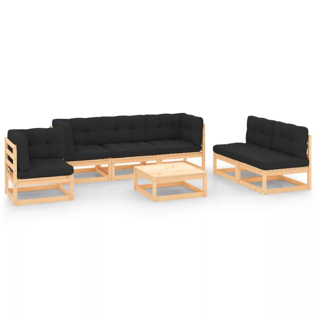 7-tlg. Garten-lounge-set Mit Kissen Massivholz Kiefer günstig online kaufen