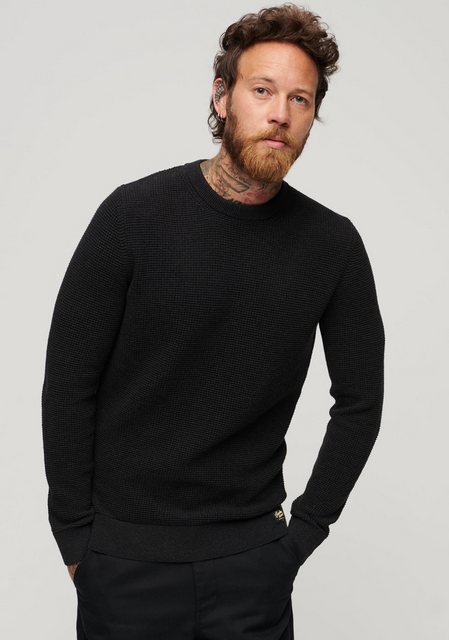 Superdry Strickpullover TEXTURED CREW KNIT JUMPER mit strukturiertem Waffel günstig online kaufen