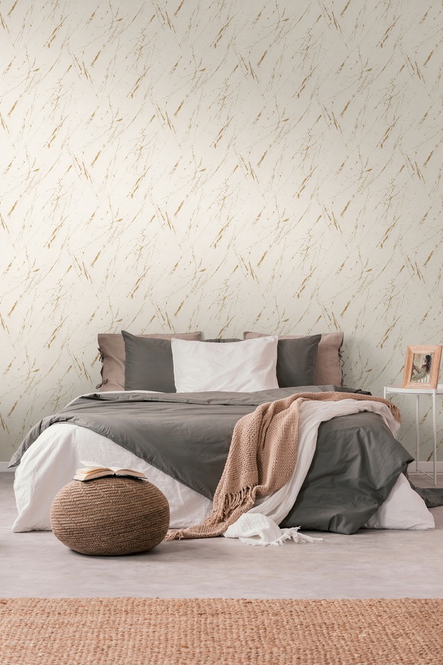 Bricoflor Vliestapete in Marmoroptik Weiß Gold Ideal für Schlafzimmer und K günstig online kaufen