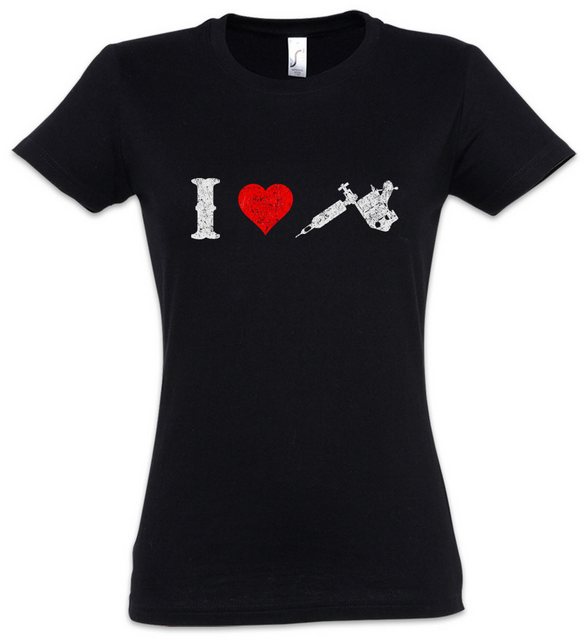 Urban Backwoods Print-Shirt I Love Tattoo Machine Damen T-Shirt Studio Gun günstig online kaufen