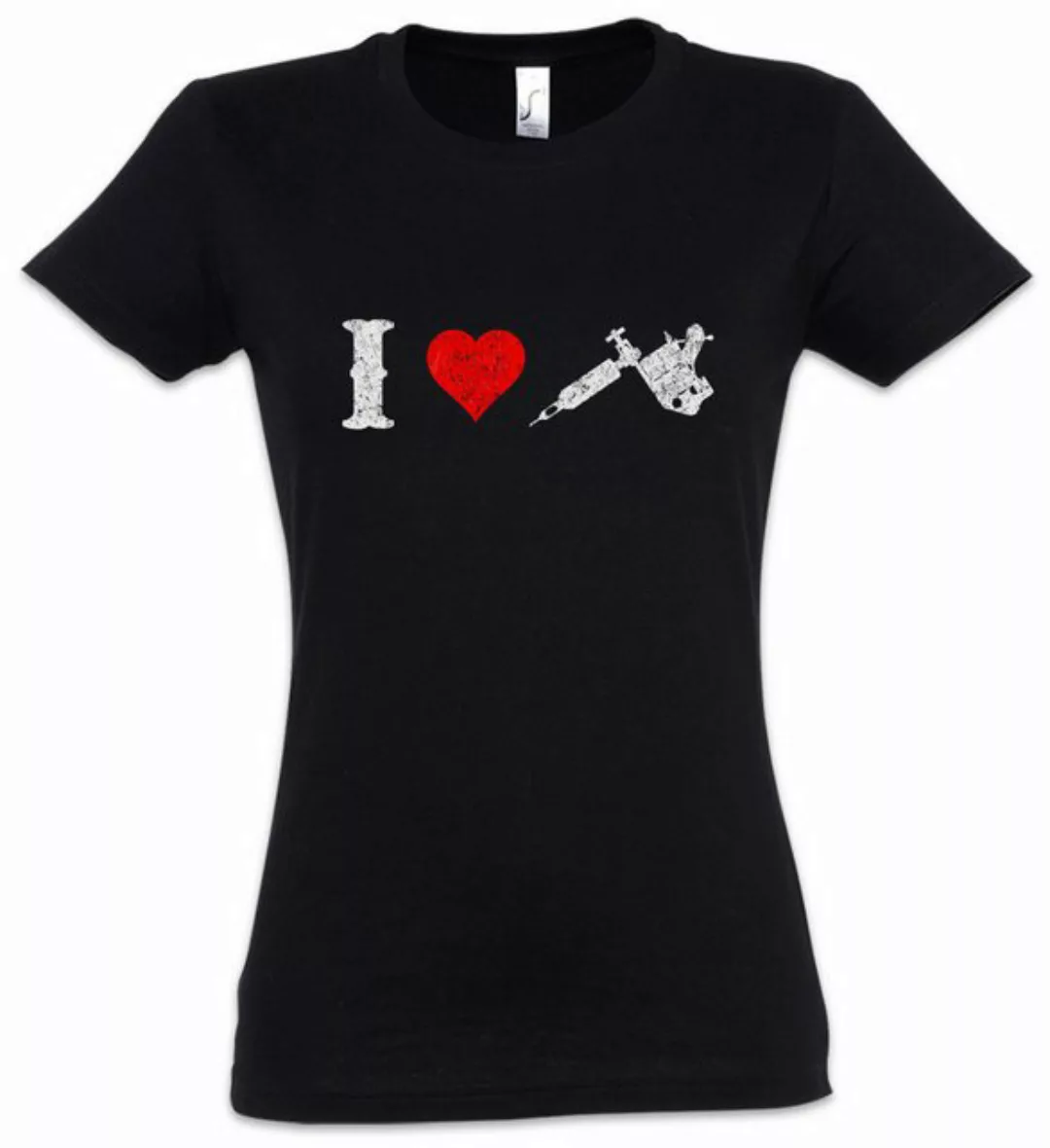 Urban Backwoods Print-Shirt I Love Tattoo Machine Damen T-Shirt Studio Gun günstig online kaufen