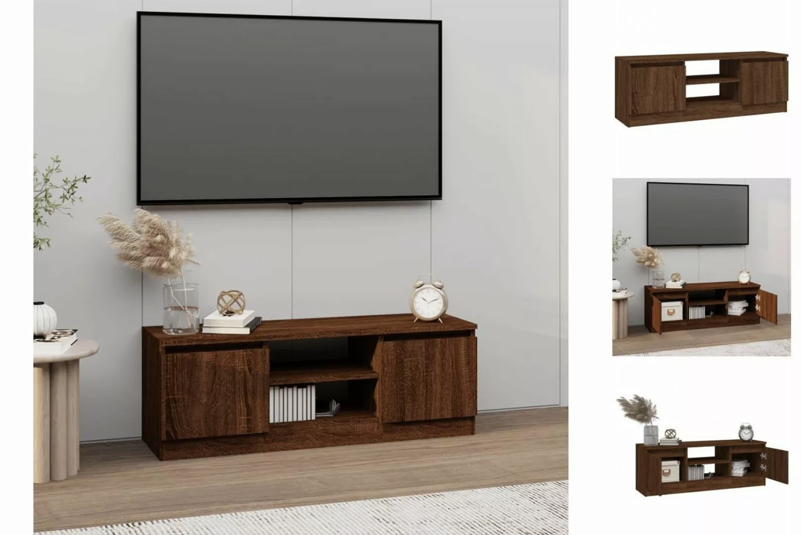 vidaXL TV-Schrank TV-Schrank mit Tür Braun Eichen-Optik 102x30x36 cm TV-Low günstig online kaufen