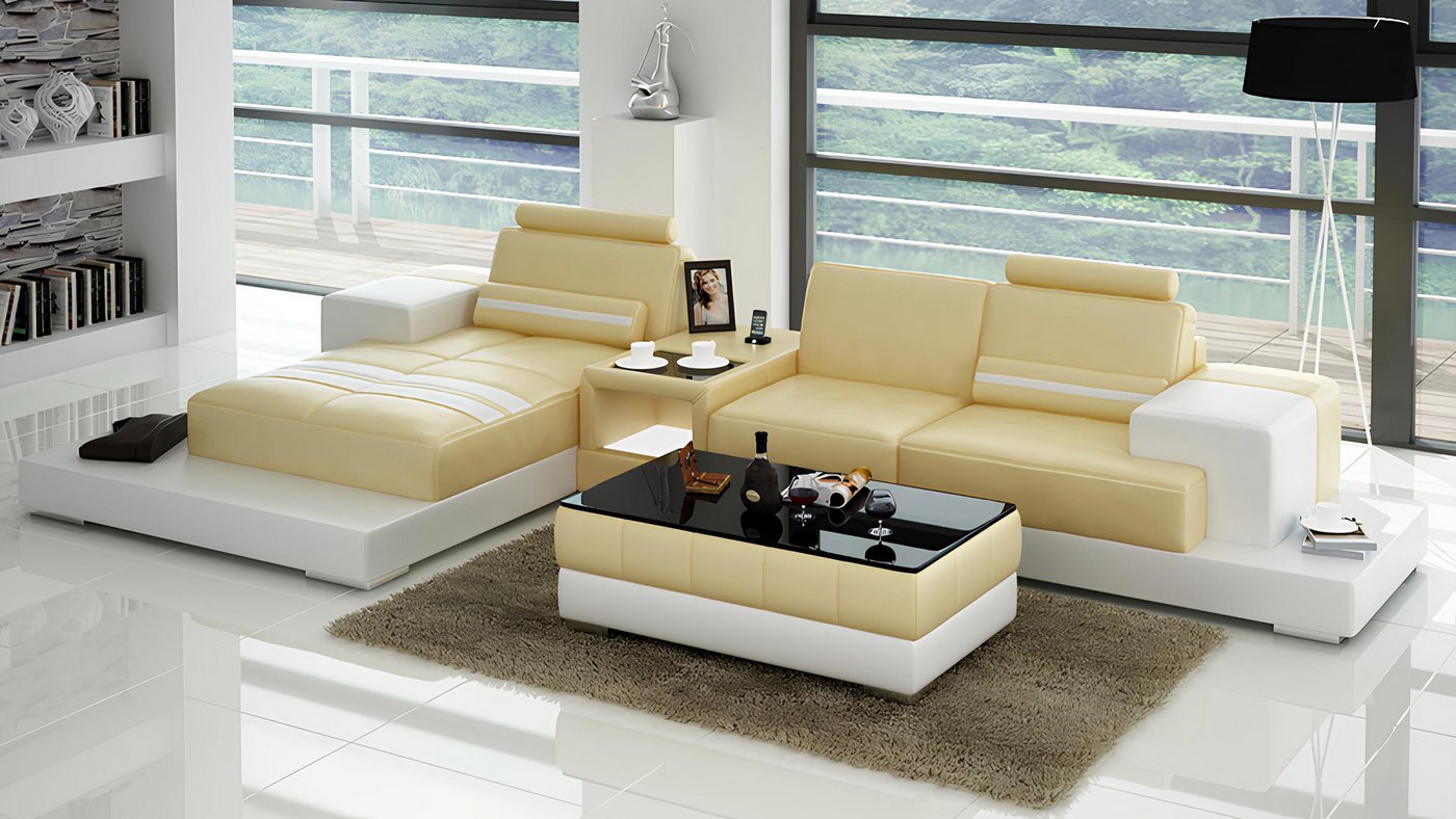 Xlmoebel Ecksofa Ledersofa mit USB-Anschluss für Wohnzimmer - Eckcouch Ecks günstig online kaufen