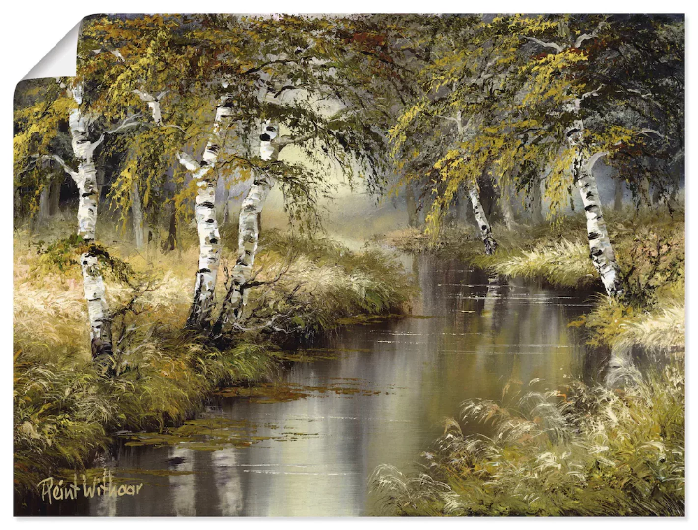 Artland Wandbild "Kanal tief im Wald", Wald, (1 St.), als Leinwandbild, Pos günstig online kaufen