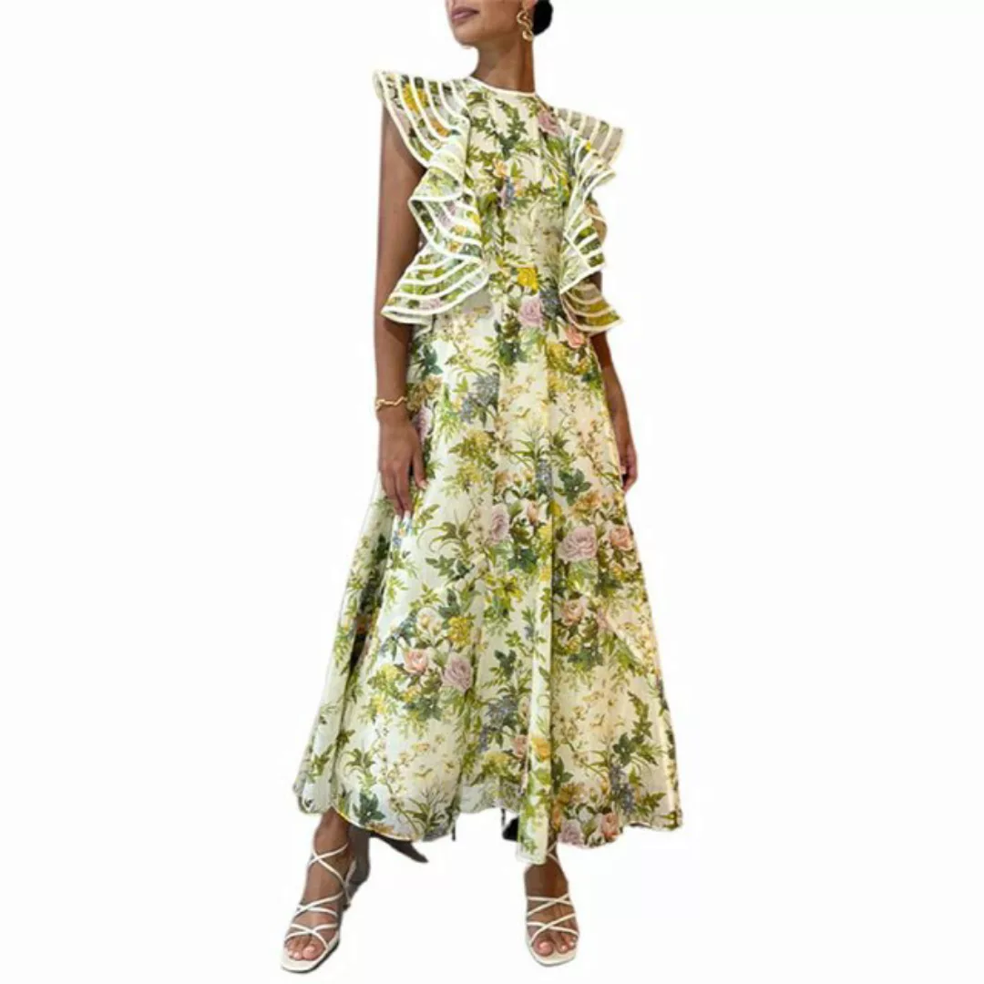 RUZU UG Dirndl Sexy rückenfreies Kleid mit bedruckten Trägern für Damen günstig online kaufen
