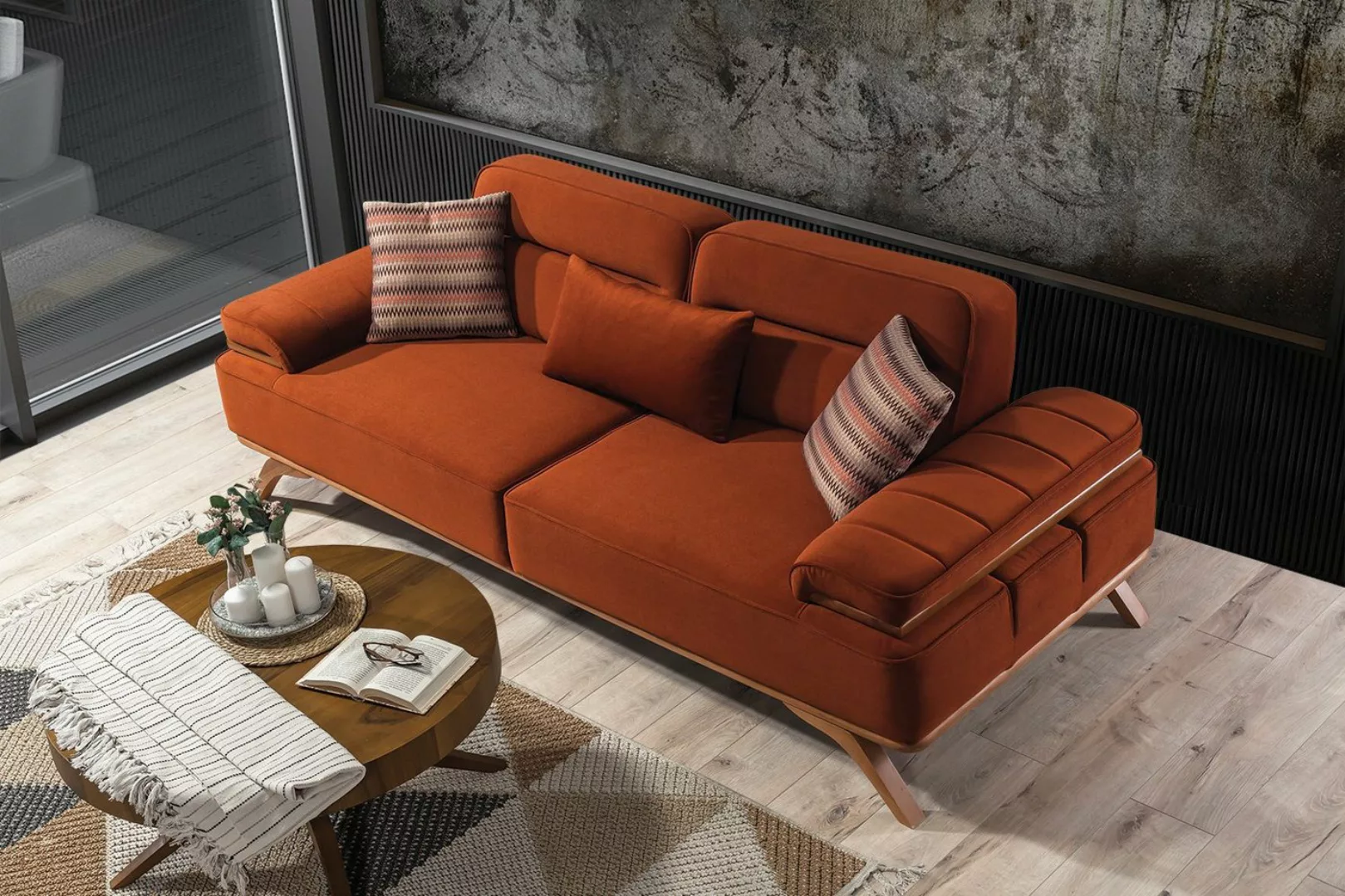 Villa Möbel Sofa ANDORRA, 1 Stk. 3-Sitzer, Quality Made in Turkey, Mikrofas günstig online kaufen