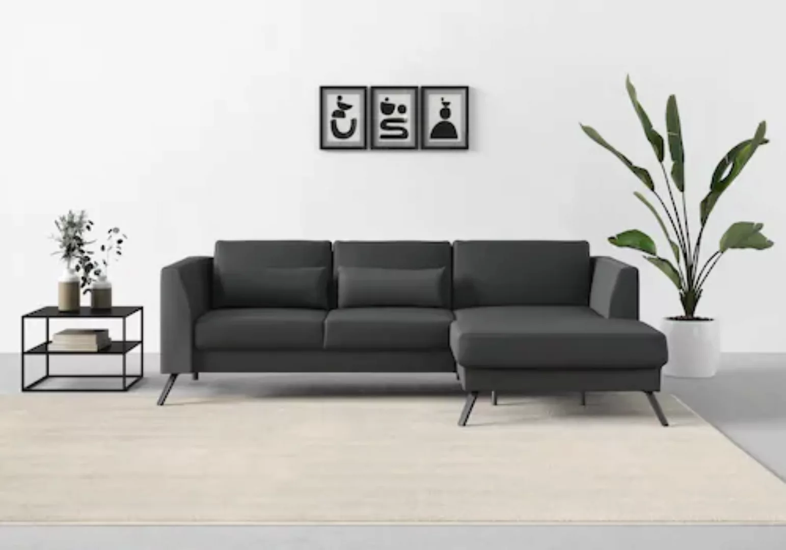 sit&more Ecksofa "Lindholm L-Form", mit Sitztiefenverstellung und Federkern günstig online kaufen