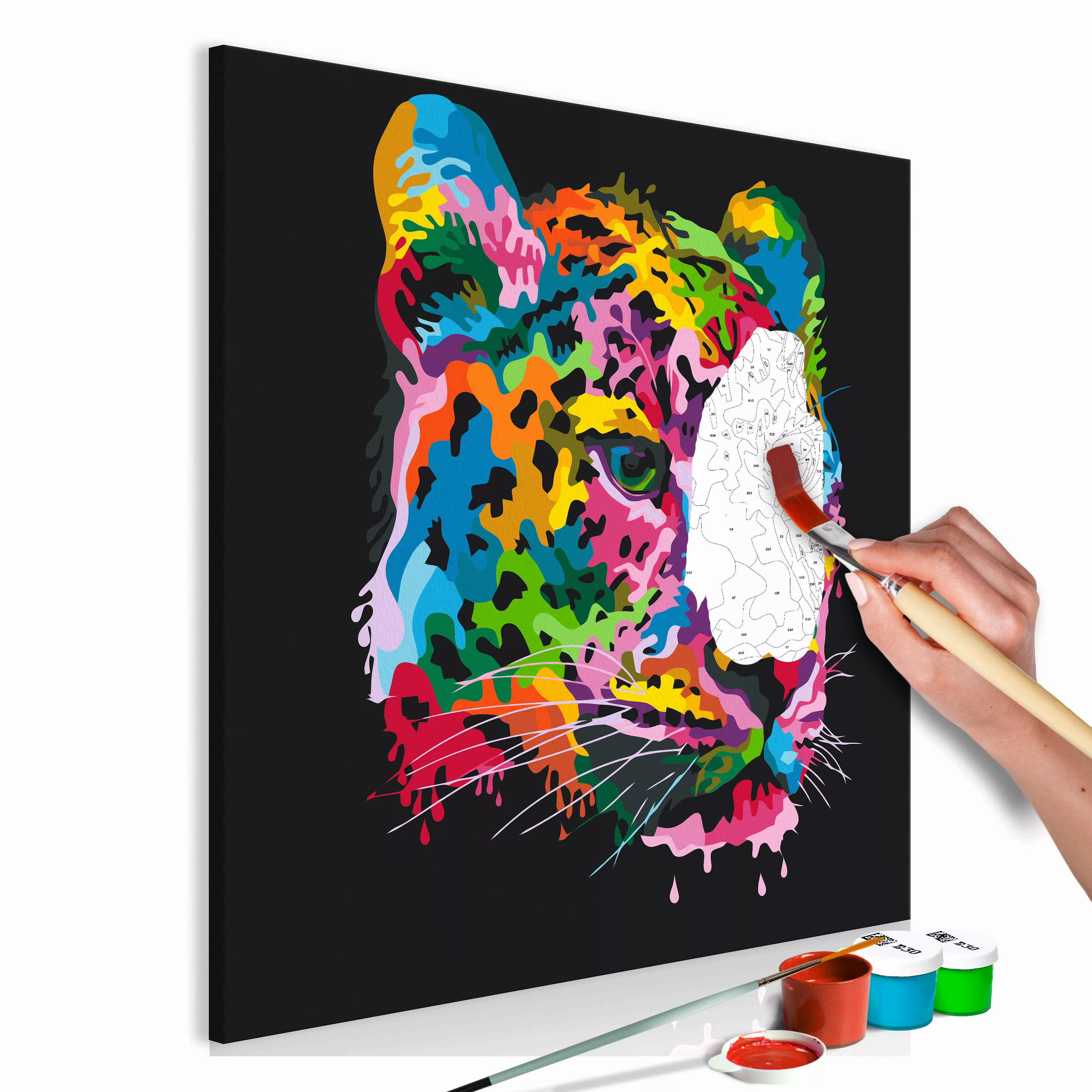 Malen Nach Zahlen - Colourful Leopard günstig online kaufen