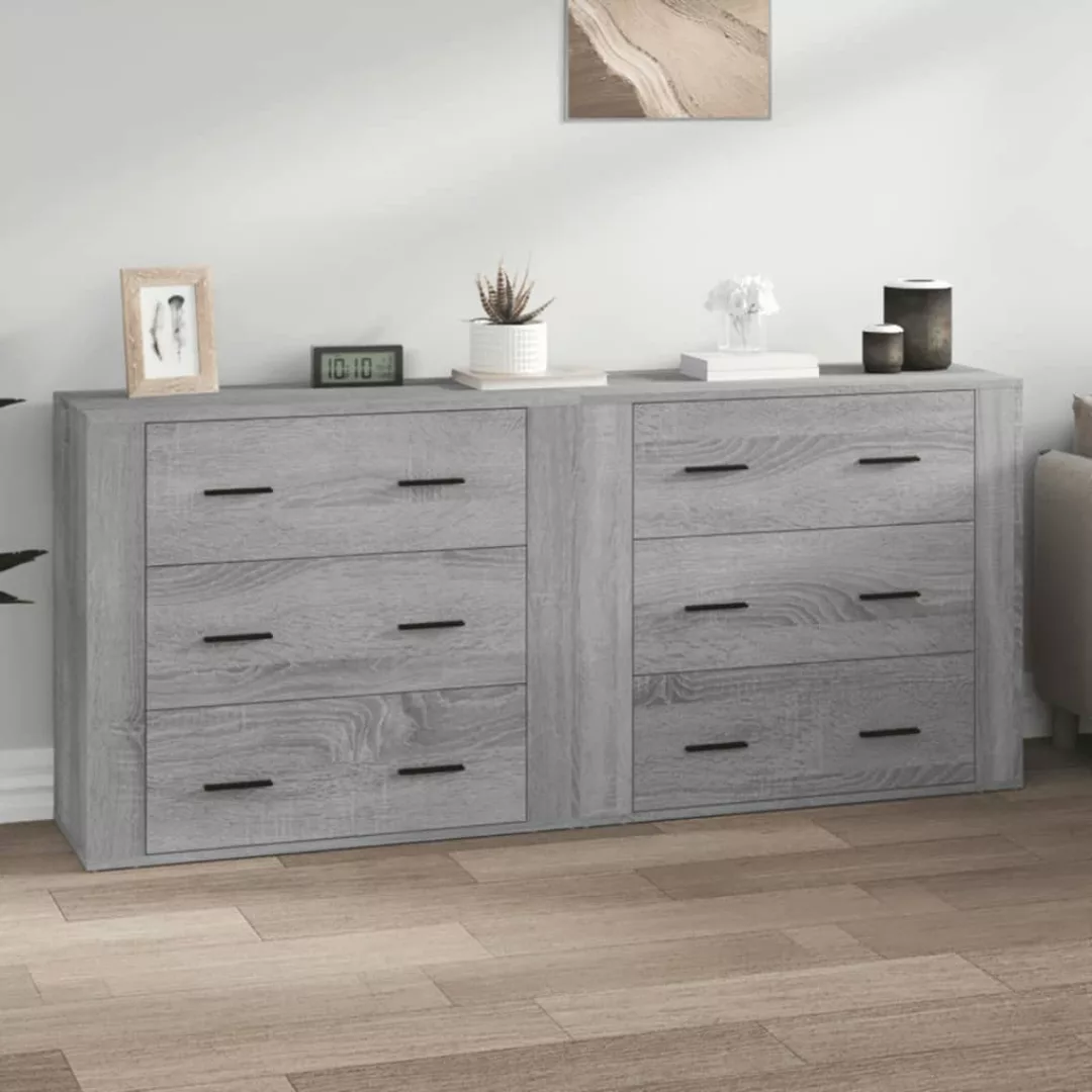 Vidaxl Sideboards 2 Stk. Grau Sonoma Holzwerkstoff günstig online kaufen