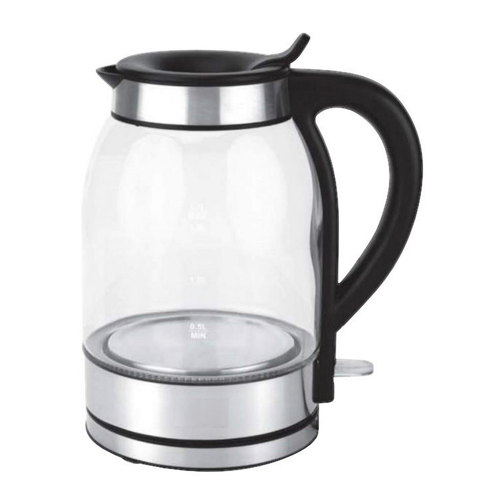 Emerio Glas-Wasserkocher WK-131038.1 transparent schwarz silber Glas Edelst günstig online kaufen